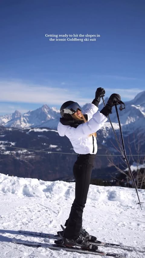 Instagram post by @darinagritsenko for Goldbergh. Caption reads: [...] not just the cute looks 🎿 wearing....