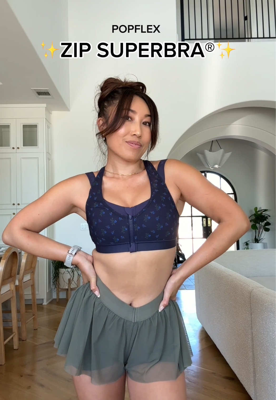 TikTok post by @blogilates for POPFLEX Active. Caption reads: [...] 🎈💦 Hope you love the @POPFLEX Active Zip....