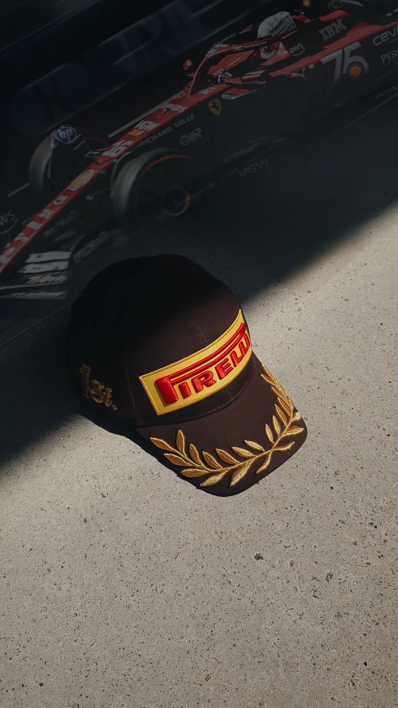 Instagram post by an influencer for Pirelli Design. Caption reads: Bonjour Montréal 🇨🇦 At the Grand Prix with....