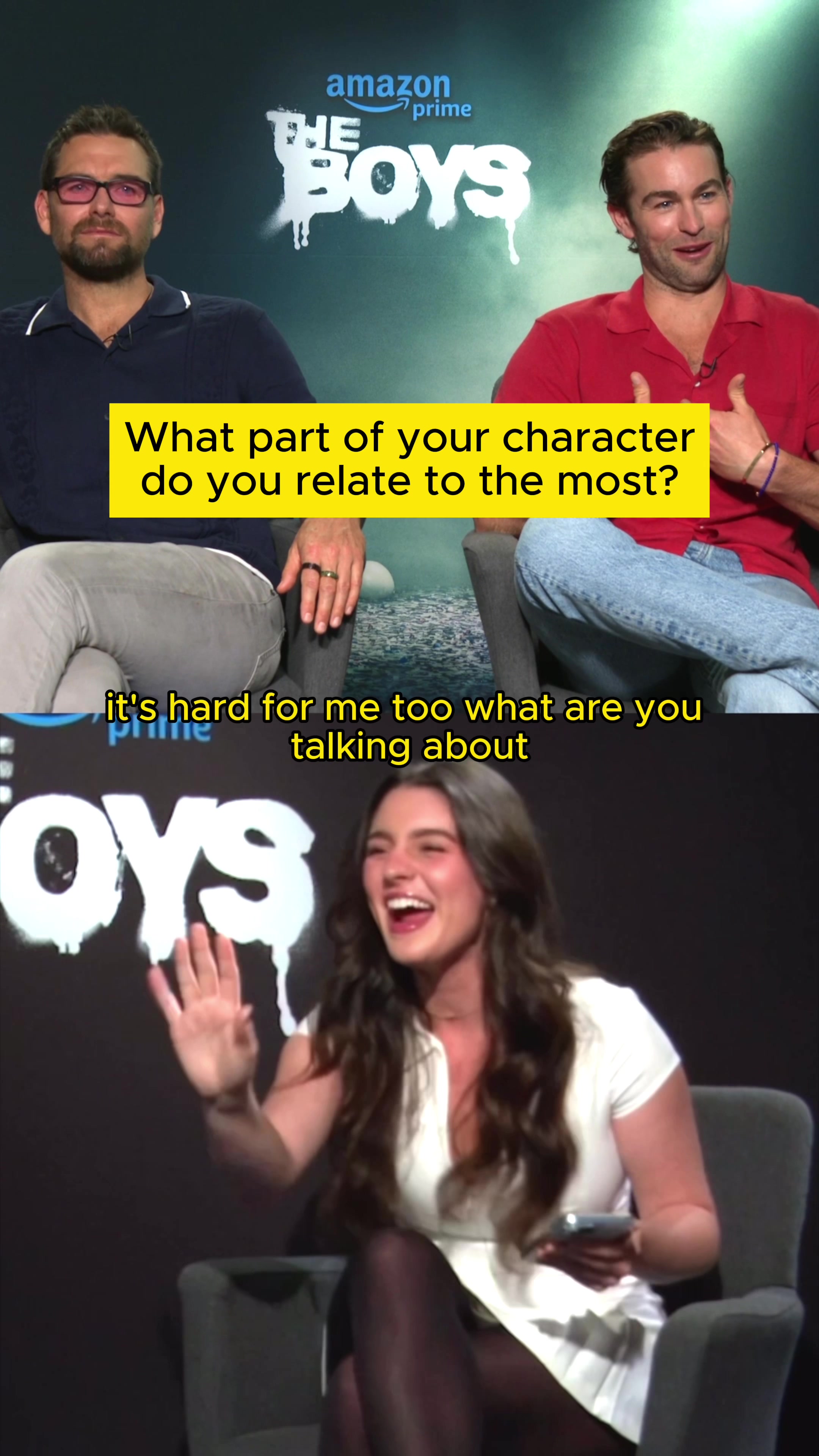 TikTok post by @tayamillerr for The Boys. Caption reads: I asked the cast of The Boys: What part of your....