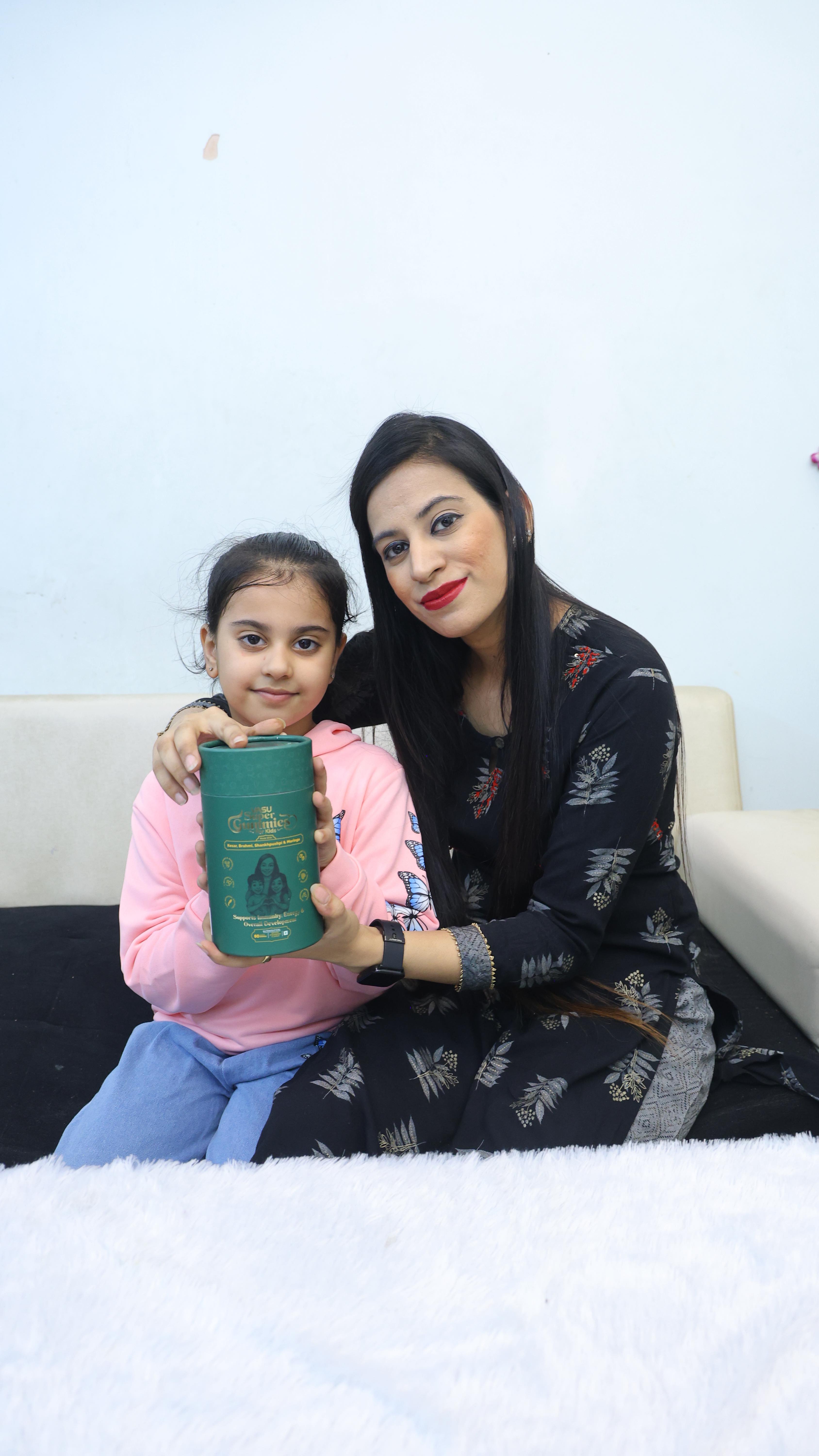 Instagram post by @manpreet_kaur_chawla for Vasu Healthcare. Caption reads: Every mom wants her child to be full of energy,....