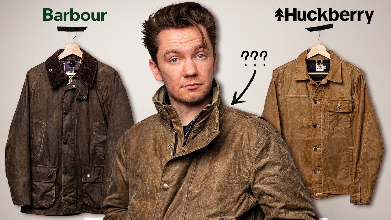 YouTube post by @TheIronSnail for B&H Photo Video. Caption reads: The Internet's Favorite Waxed Jackets, Ranked..