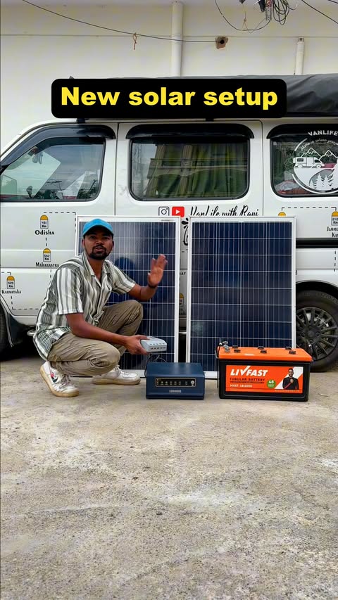 Instagram post by @vanlife.with.ravi for EcoFlow. Caption reads: [...] Contact - girishreddy2401@gmail.com Ecoflow....