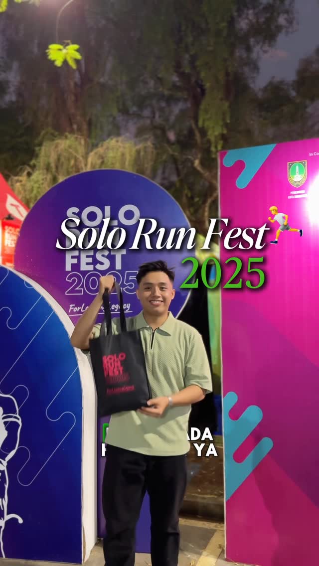 Instagram post by @fankycarl for Gojek Indonesia. Caption reads: Event lari terbesar akhirnya hadir lagi! Solo Run....