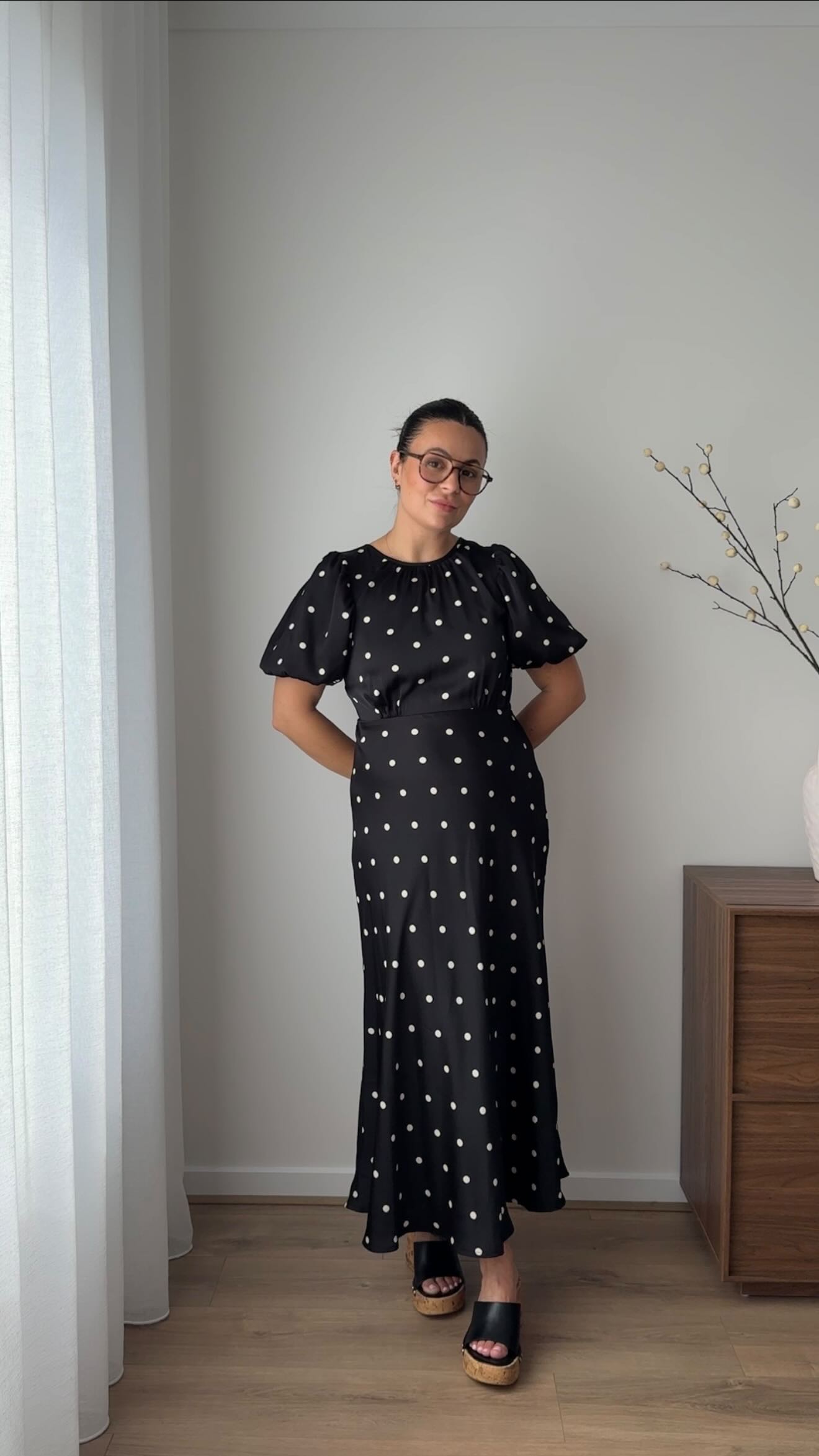 Instagram post by @tanyaweeks__ for Flo & Frankie. Caption reads: Which @floandfrankie dress am I wearing to my....