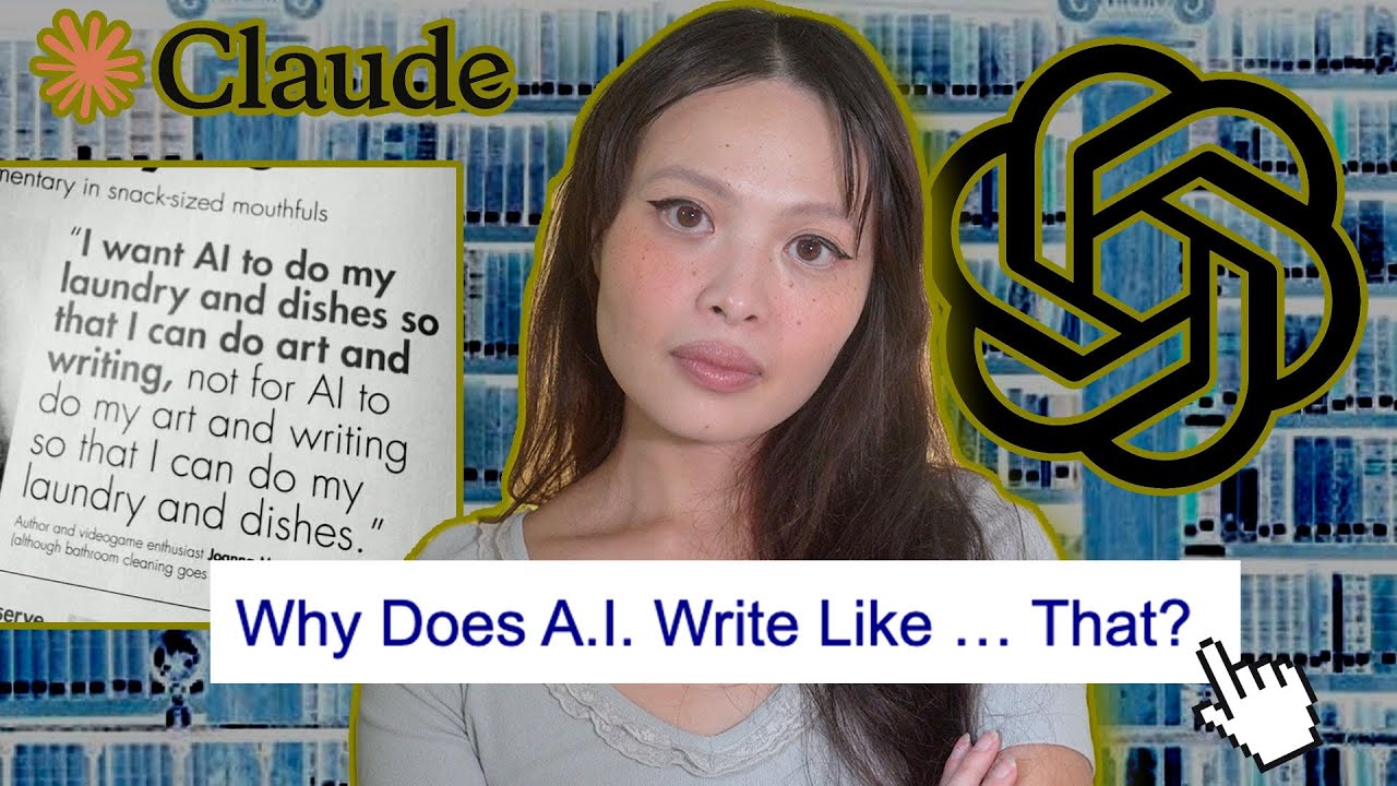 YouTube post by @gremlita for The Atlantic. Caption reads: AI writing is "bad"... so now what?.