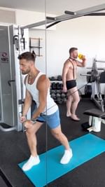 Instagram post by @mitchelleason for Cellucor. Caption reads: What the ferk is @damian__powers doing???  👀....