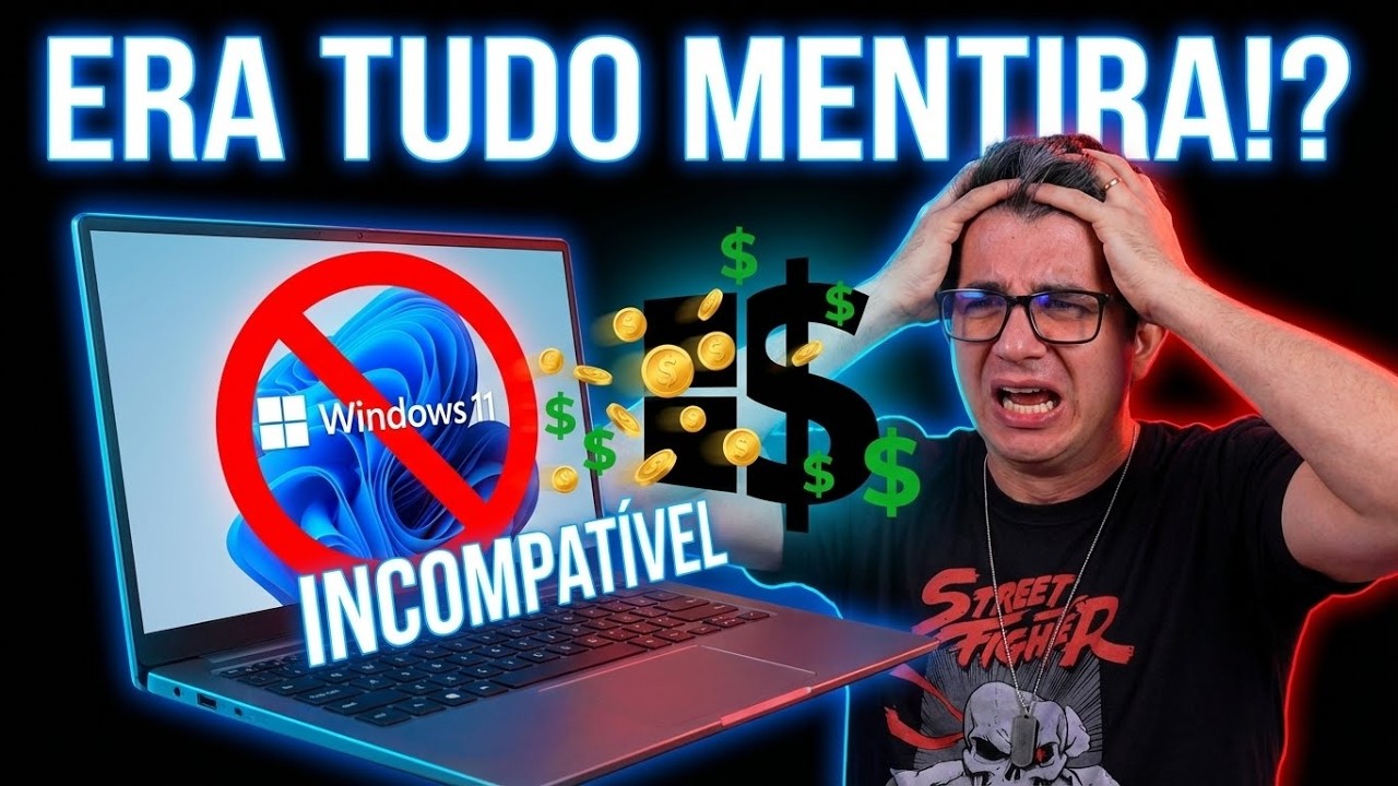 YouTube post by @mestresdainformatica for Gvgmall. Caption reads: 😱Did Microsoft lie?! The truth about the end of....
