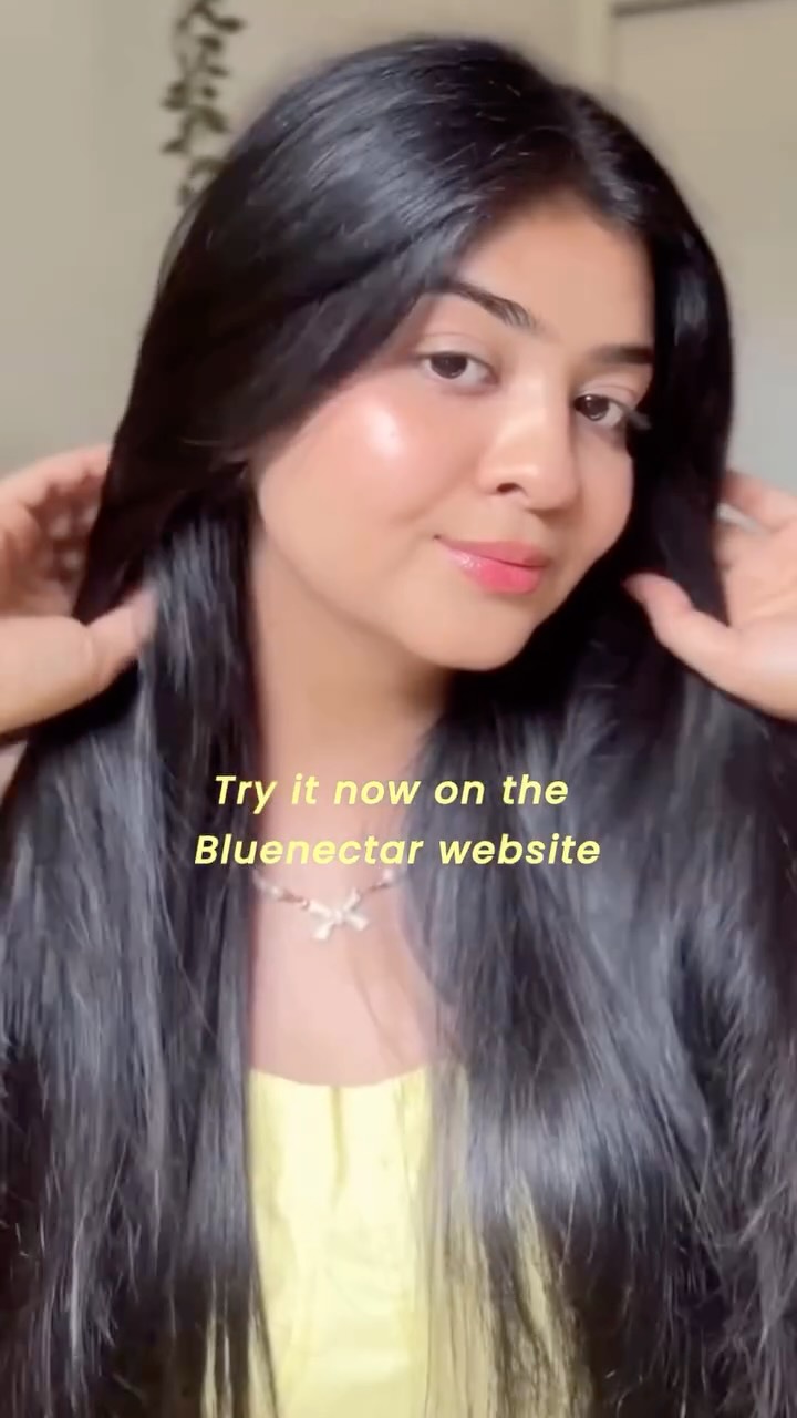 Instagram post by @dishaa_bharti for Blue Nectar. Caption reads: I look forward to my weekly haircare rituals, and....