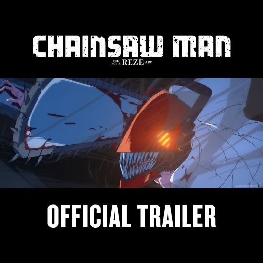 Instagram post by @chainsaw_en for Sony Pictures. Caption reads: Boom. Check out the new #ChainsawManMovie trailer!....