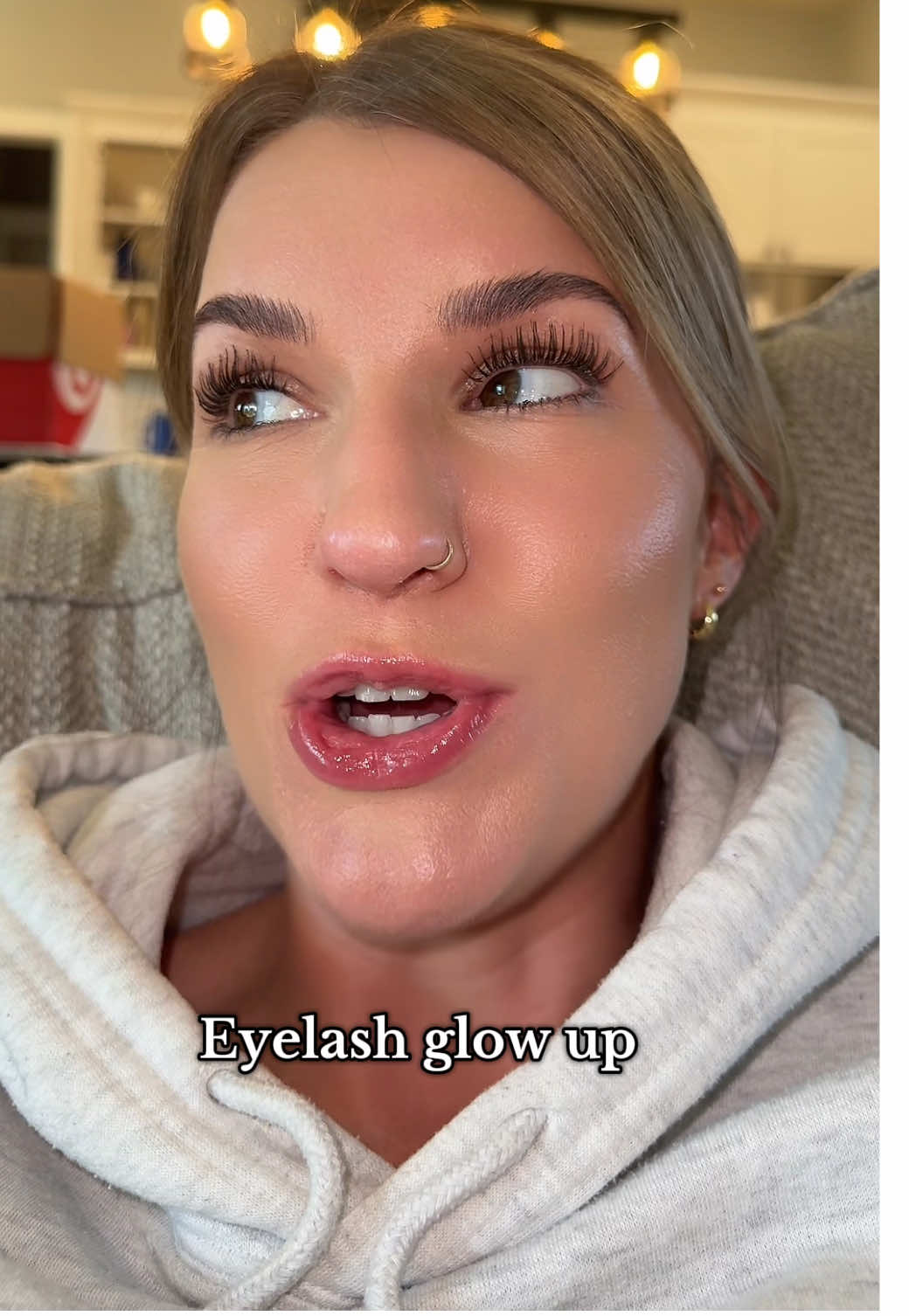 TikTok post by @simply.sarah92 for Babe Original. Caption reads: [...] an eye lash glow up? #eyelashserum @Babe....