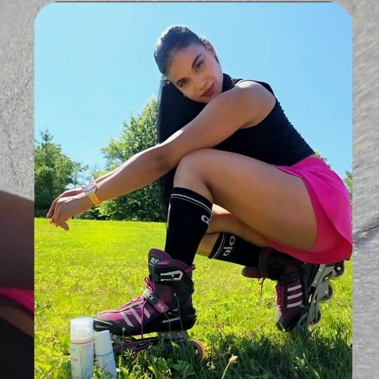 Instagram post by @katherinejmnez_ for cbdMD. Caption reads: #ad My pre and post workout essentials🧴🍃❄️♨️ CBD....