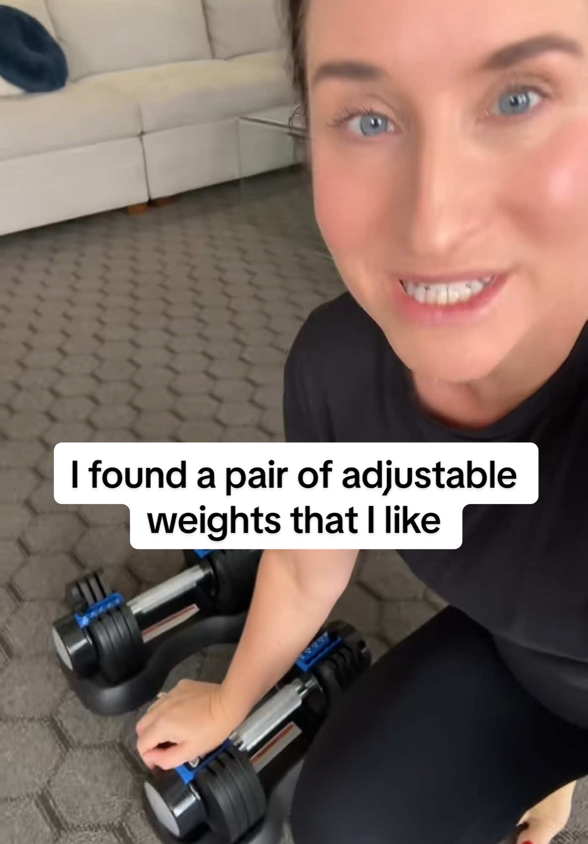 TikTok post by @drwendy_physicaltherapy for Lifepro Fitness. Caption reads: I found an adjustable weight for your home....
