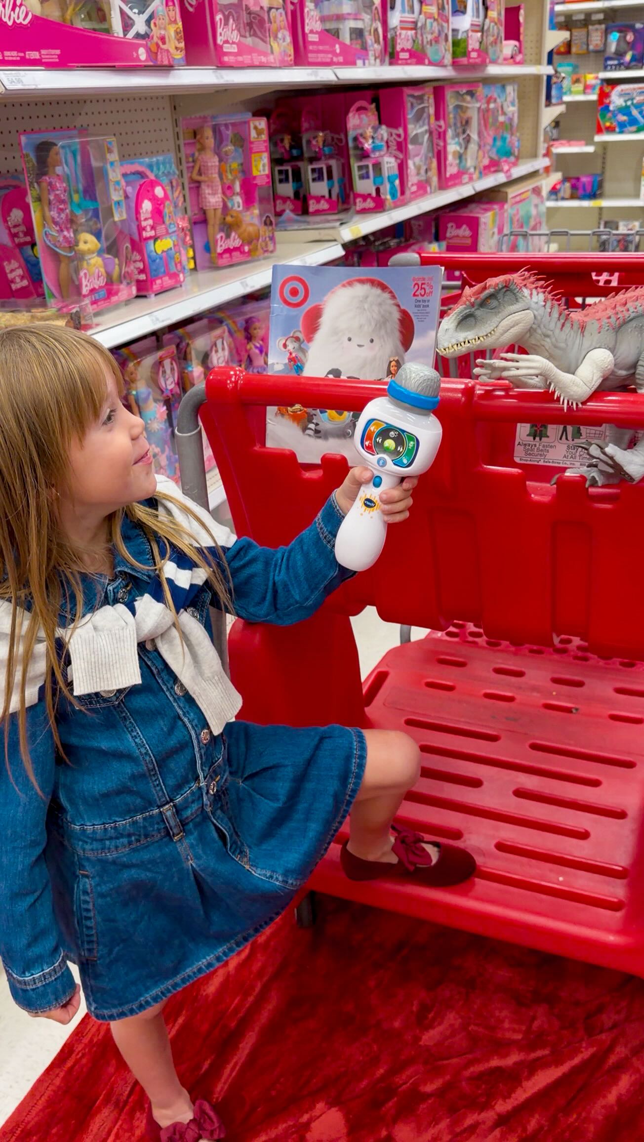 Instagram post by @emily.fauver for Target. Caption reads: Lights, camera, TOYS! Our Kiditor-in-Chief took to....