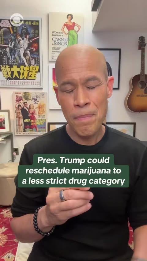 Instagram post by @vladduthierscbs for CBS News. Caption reads: President Donald Trump says his administration is....