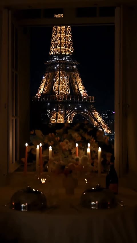 Instagram post by @raphaelmetivet for Shangri-La. Caption reads: Dinner with a view at the @shangrilaparis ✨ A....