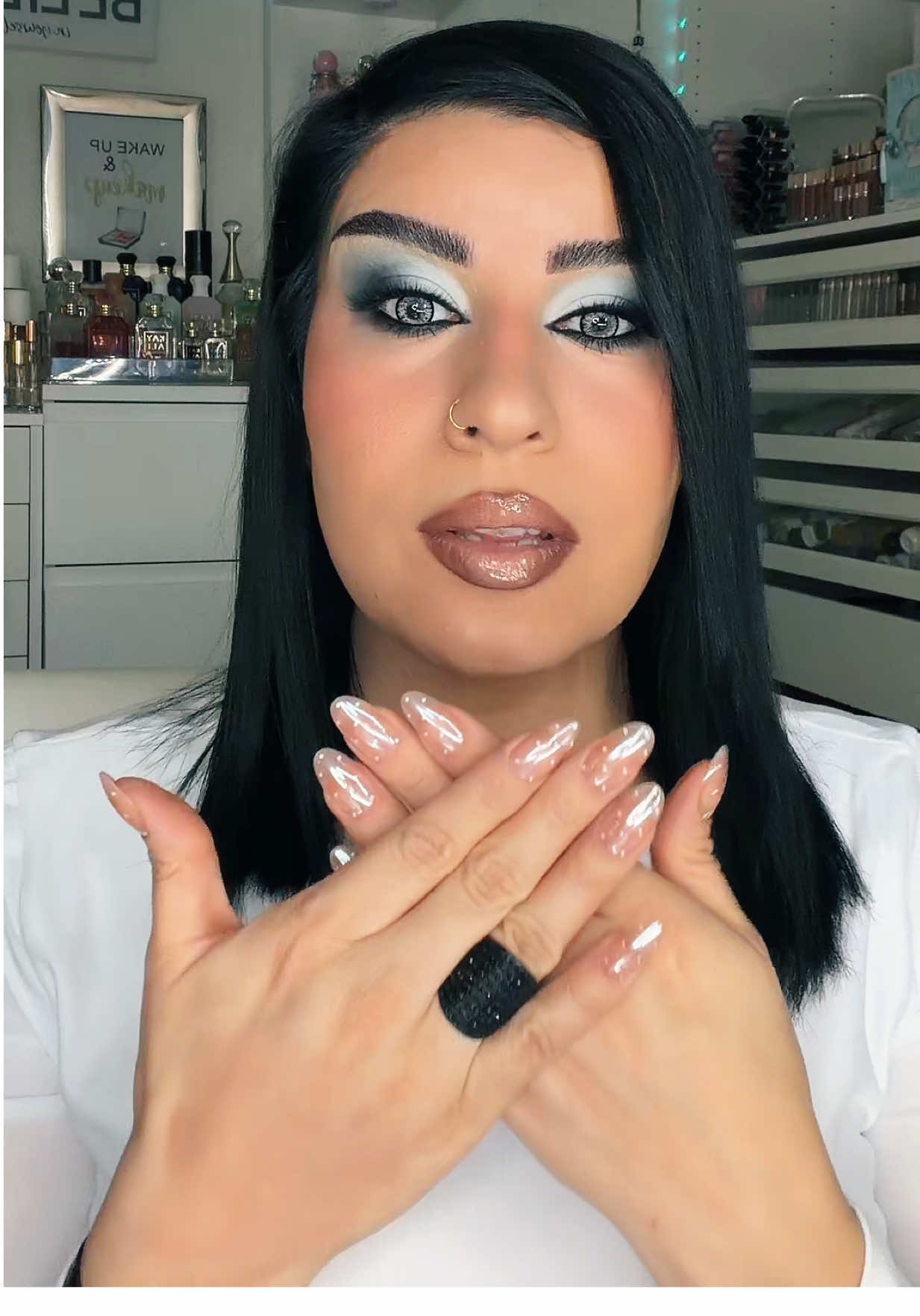 TikTok post by @get_glam_with_sadaf for Glamnetic. Caption reads: @Glamnetic 💅.