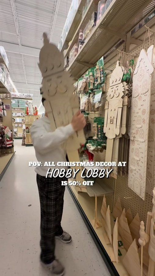 Instagram post by @timmy_spagnolo for Hobby Lobby. Caption reads: Dyl goes… “we’re staying till close” #hobbylobby....