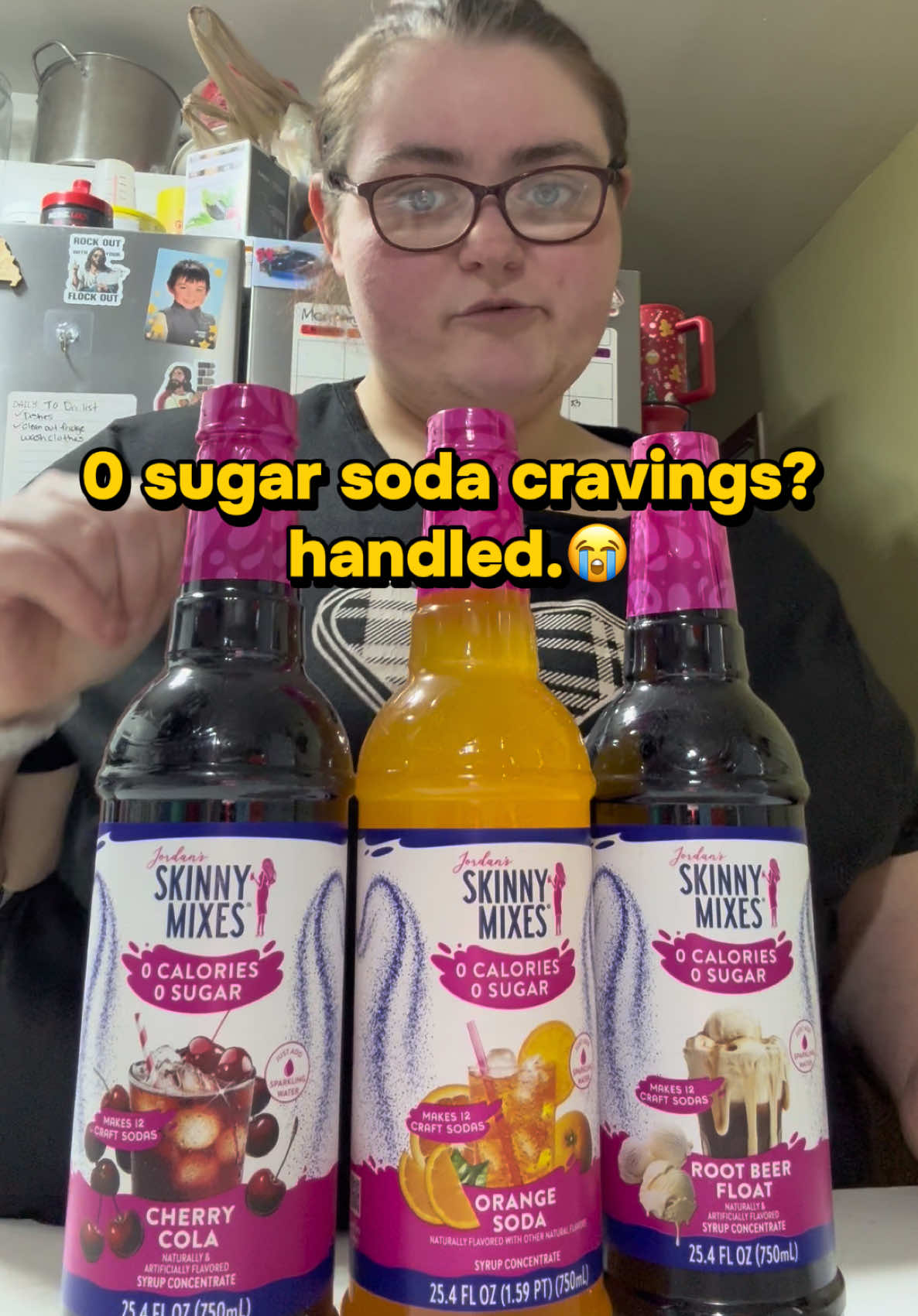 TikTok post by @jackie.t.wright for Jordan’s Skinny Mixes. Caption reads: Okay but these Skinny Mixes soda syrups might be....