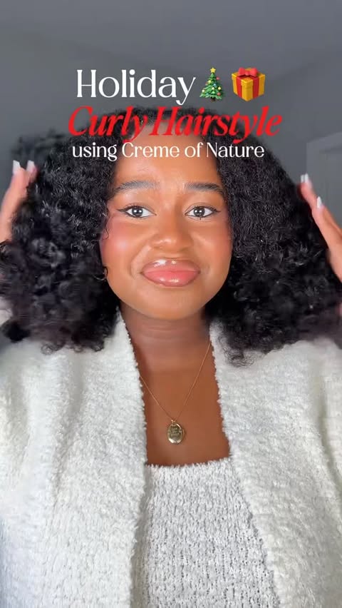 Instagram post by @tmaniwoodland for Creme of Nature. Caption reads: [...] using some of my fave products from....
