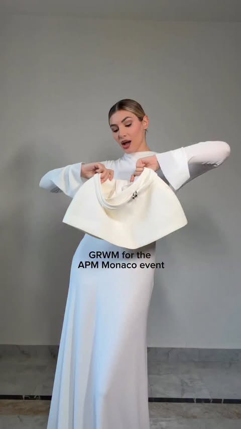 Instagram post by @cristinamusacchio for APM Monaco. Caption reads: Proportions, simplicity and sparkle ✨@apmmonaco ‘s....