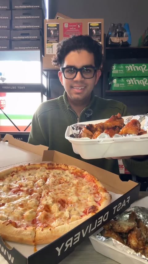 Instagram post by @brotherspizzalv for Las Vegas Tips. Caption reads: Back at Brothers Pizza Takeout One Topping “14”....