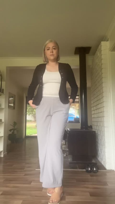 Instagram post by @the.broad.girls for Halara. Caption reads: [...] comfy workwear, am I right? Shoutout to....