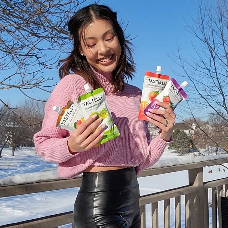 Instagram post by @hellomindyu for Tastelli. Caption reads: [...] This konjac jelly drink from @drinktastelli....