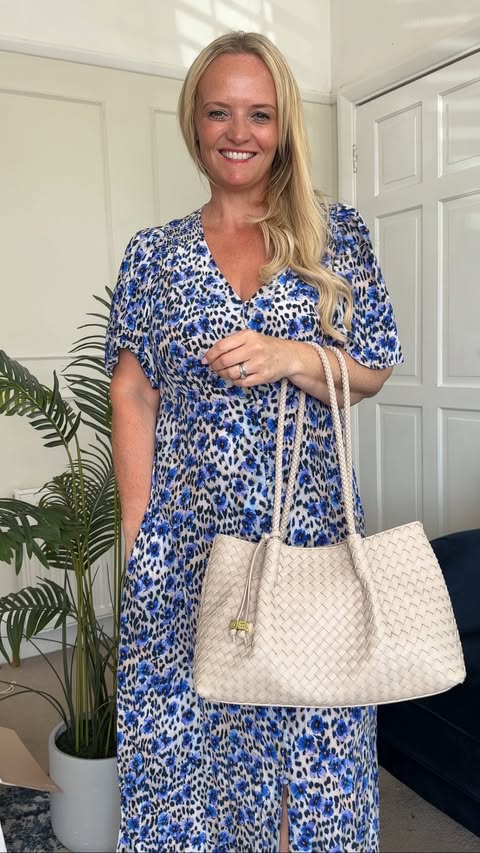 Instagram post by @caroline.wears for Katie Loxton. Caption reads: (Ad/Pr) The perfect summer bag from @katieloxton.....