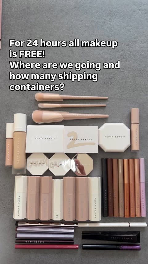 Instagram post by @onebeautygang for FENTY BEAUTY BY RIHANNA. Caption reads: **it’s a joke, “let’s get as much makeup as we can....
