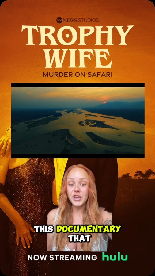 Instagram post by @thatdocumentarygirl for Rolling Stone. Caption reads: [...] #truecrime #ad #trophywife @rollingstone....