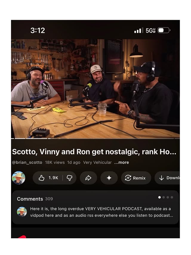 Instagram post by @brianscotto for Heat Wave Visual. Caption reads: VERY VEHICULAR episode 001 is live! Find it in all....