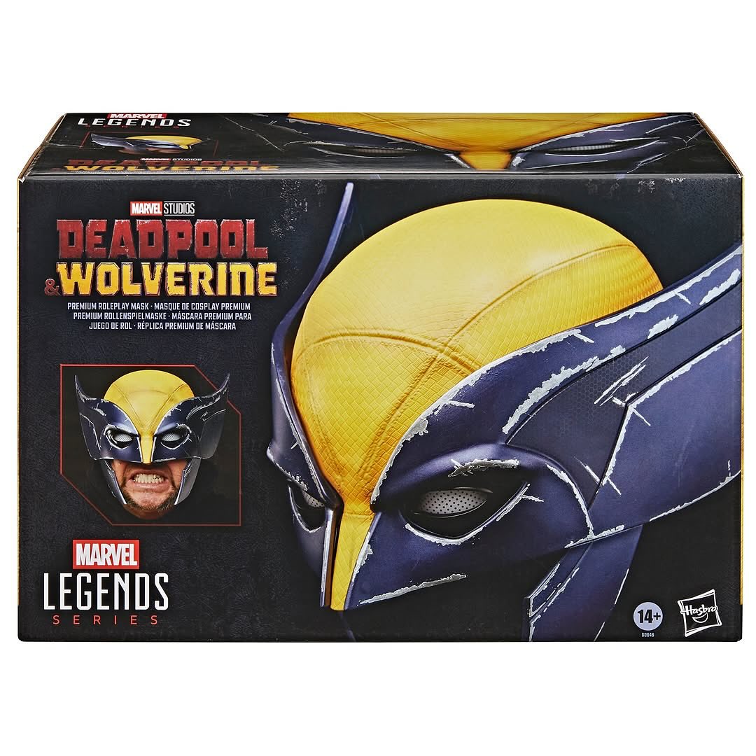 Instagram post by @wolversteve for Hasbro Pulse. Caption reads: Marvel Legends Wolverine Premium Roleplay Mask.....