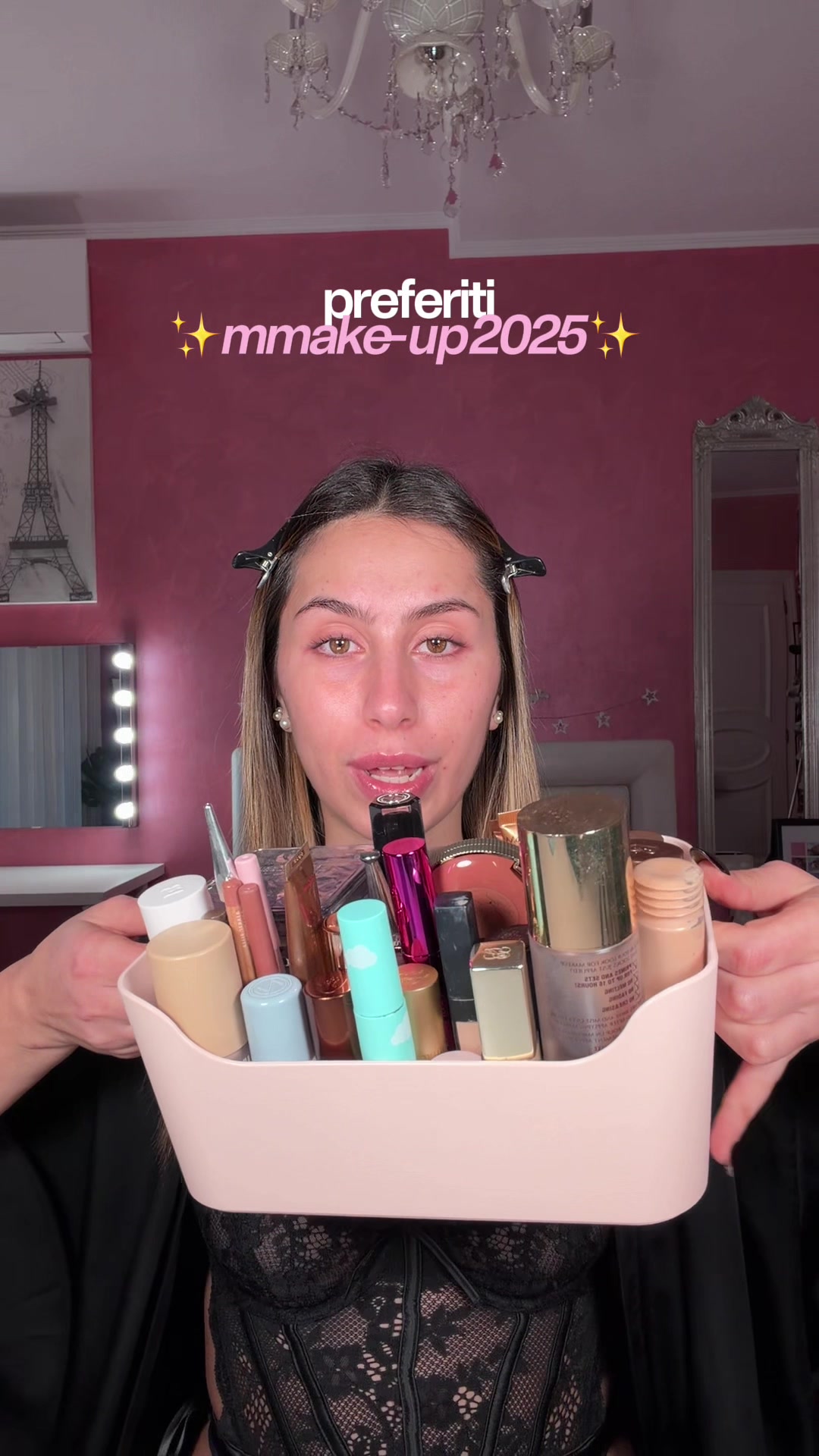 TikTok post by @federica.scagnetti for NABLA Cosmetics. Caption reads: [...] e @Fenty Beauty  fondo @hudabeautyshop....