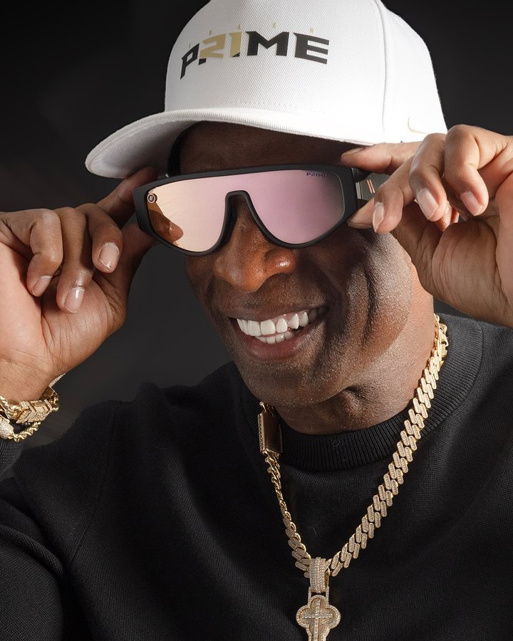 Instagram post by @deionsanders for Blenders Eyewear. Caption reads: “When you put these shades on, you’re reppin’....