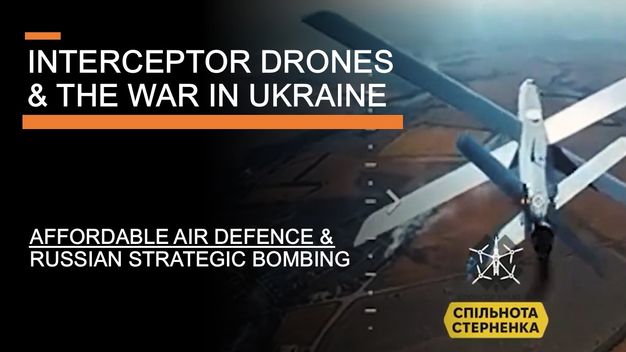 YouTube post by @PerunAU for Forbes. Caption reads: Interceptor Drones & The War in Ukraine -....