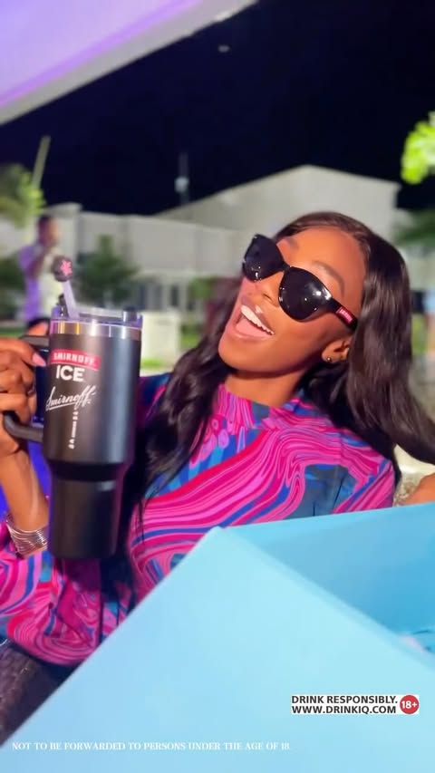 Instagram post by @_irene_jay for Smirnoff. Caption reads: Smirnoff treated the Big Brother Naija task....