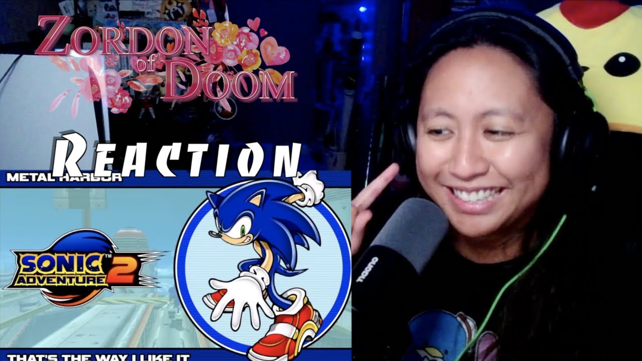 YouTube post by @ZorDonofDoom for MAONO. Caption reads: Reacting to Sonic Adventure 2 Stages “Metal....