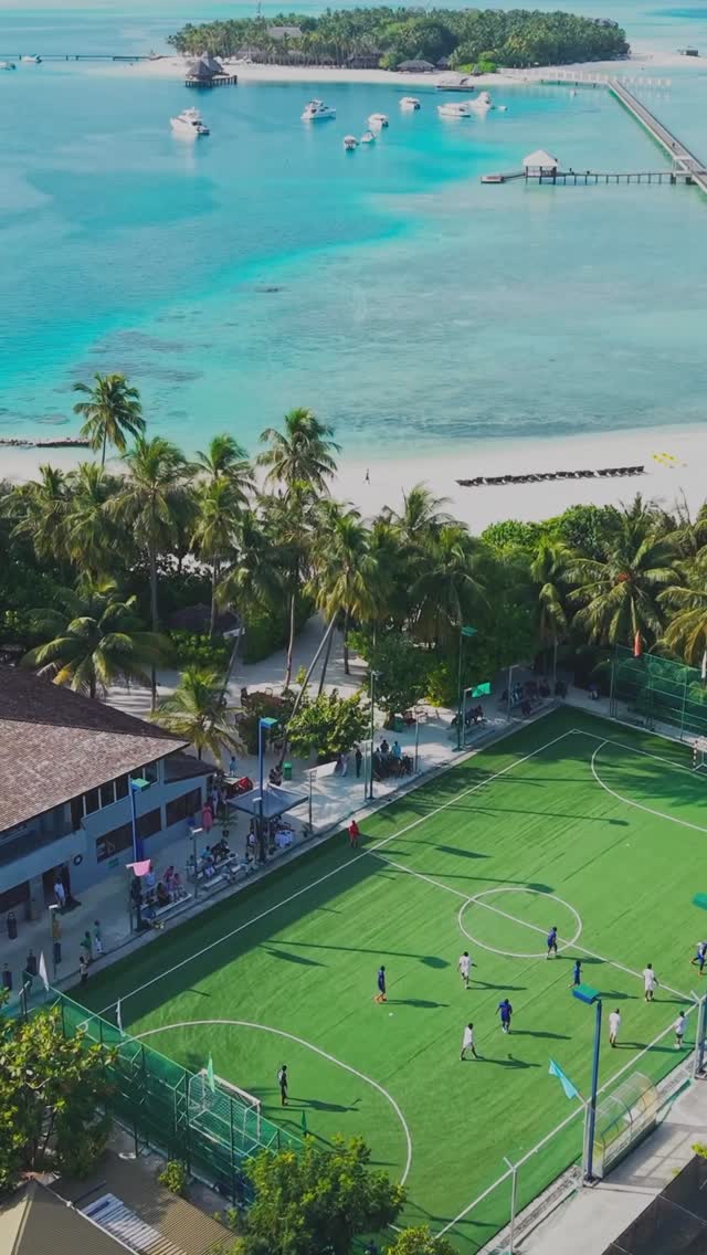 Instagram post by @fabriziorom for Visit Maldives. Caption reads: From transfer news to top-corner finishes!....
