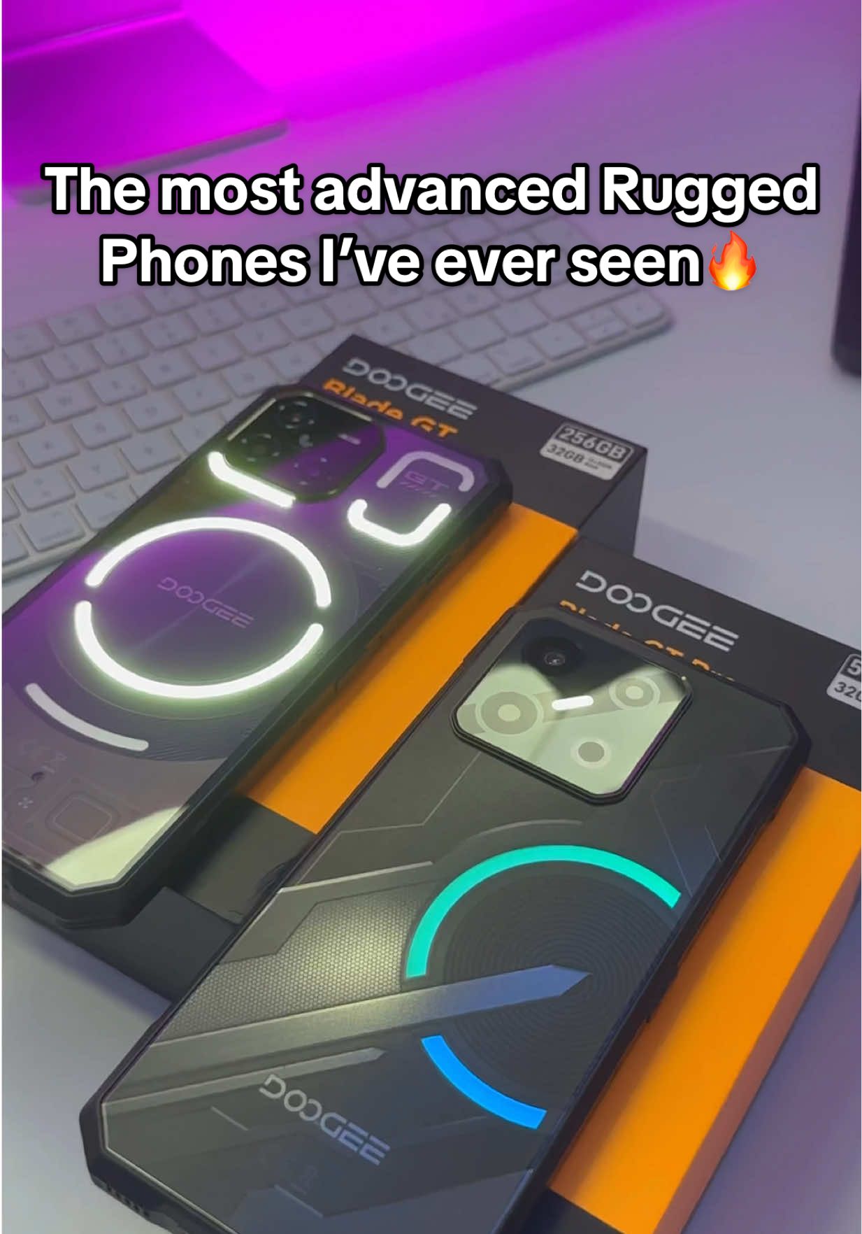 TikTok post by @julianalexanderthies for DOOGEE. Caption reads: [...] check them out - Link in my Bio!🔥 #Doogee....