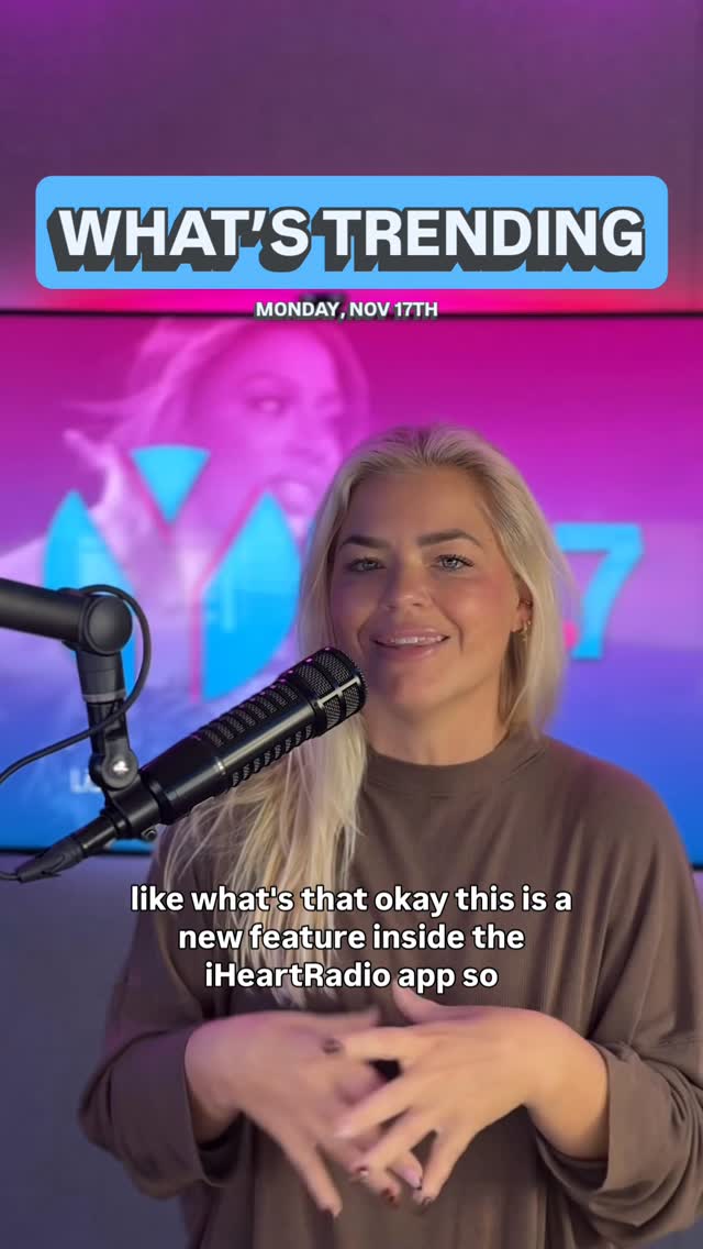 Instagram post by @lagringamaslatina for iHeartRadio. Caption reads: Trending now: highlights in the iHeartRadio app....