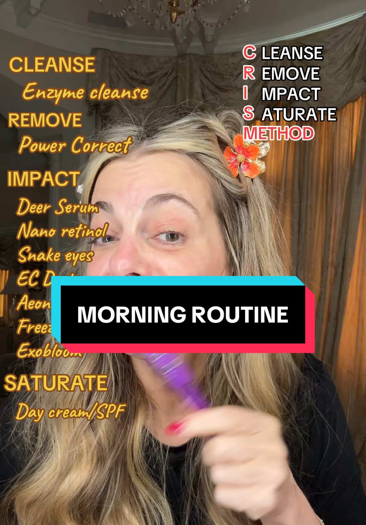 TikTok post by @cristina.noh for Educated Mess. Caption reads: Morning routine using the #crismethod and doing....