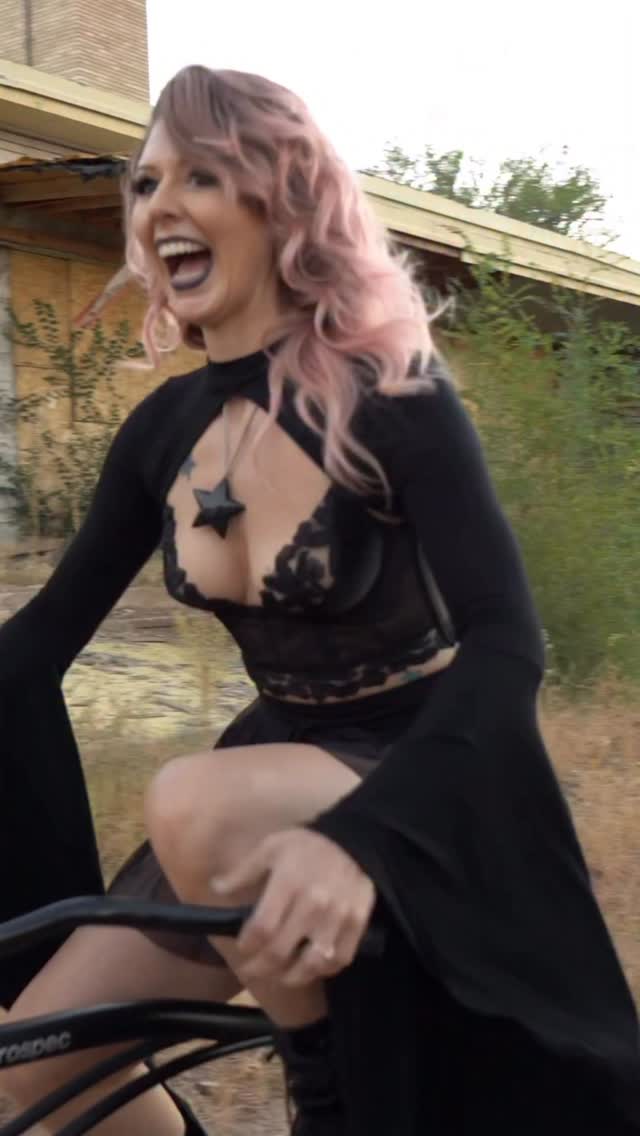 Instagram post by @annaleebelle for Demonia Shoes. Caption reads: Hello October! 🖤🧙🏼‍♀️ 

Special thanks to....