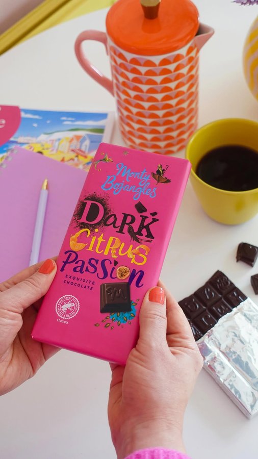 Instagram post by @therachelhendersonstudio for Monty Bojangles. Caption reads: [...] my favourite colourful treats! 🍭🍫....