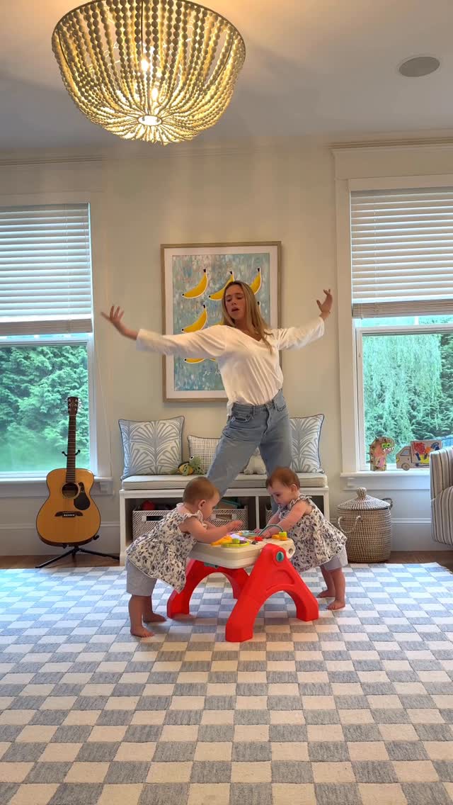 Instagram post by @emilyscottjames for Fisher-Price. Caption reads: We can use all the help we can get on that final....