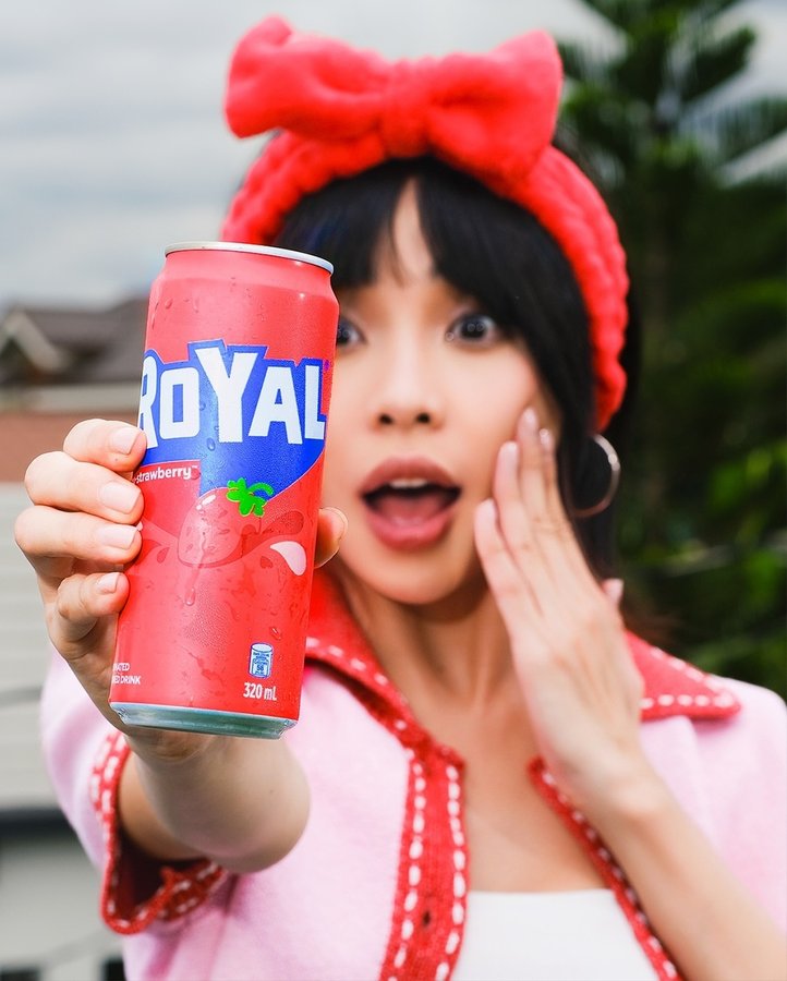 Instagram post by @maymay for Royal pharmacy. Caption reads: Strawberry?!🍓 I tried it out and nagulat ako
na....