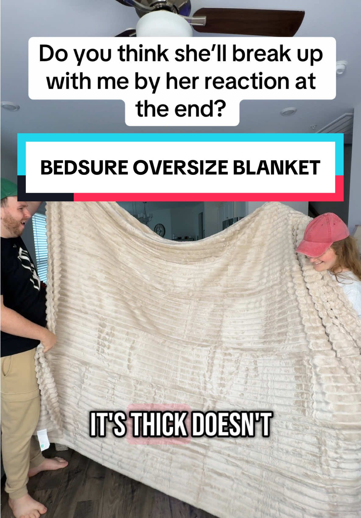 TikTok post by @stephmakessense for Bedsure Home. Caption reads: Tell me what you think-if she really wants this....