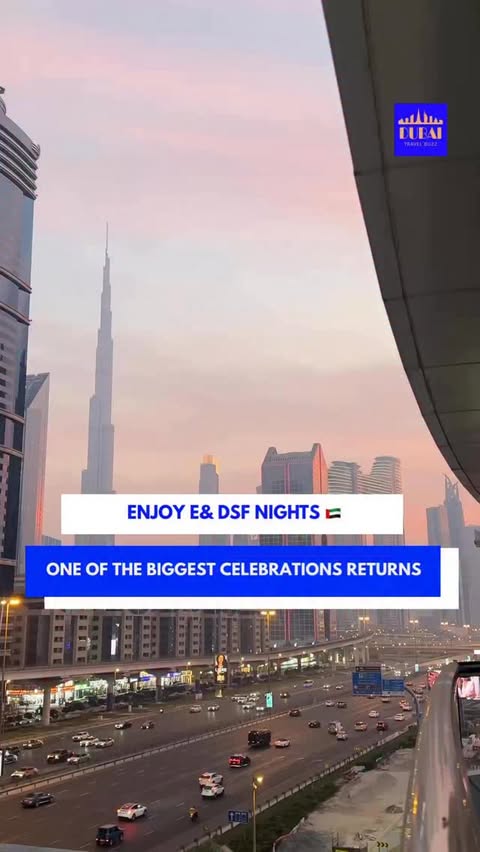 Instagram post by @travelbuzzuae for talabat. Caption reads: #TravelbuzzUAE The E& DSF Nights are back in....