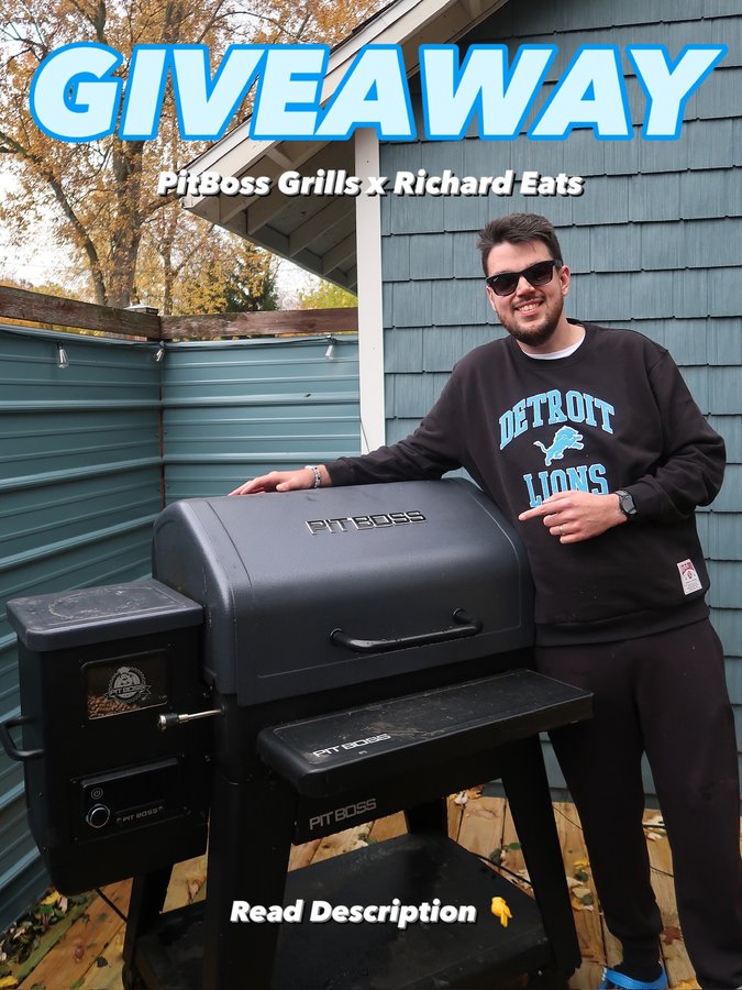 Instagram post by @richardeats_ for Pit Boss Grills. Caption reads: CLOSED! Yoooo I’m partnering with @pitbossgrills....