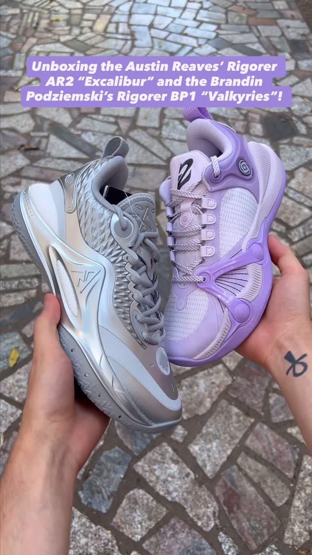 Instagram post by @insanesneaker for Rigorer. Caption reads: Unboxing the Austin Reaves’ @Rigorer.Basketball....